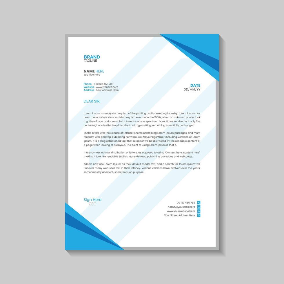 Business corporate letterhead template design vector