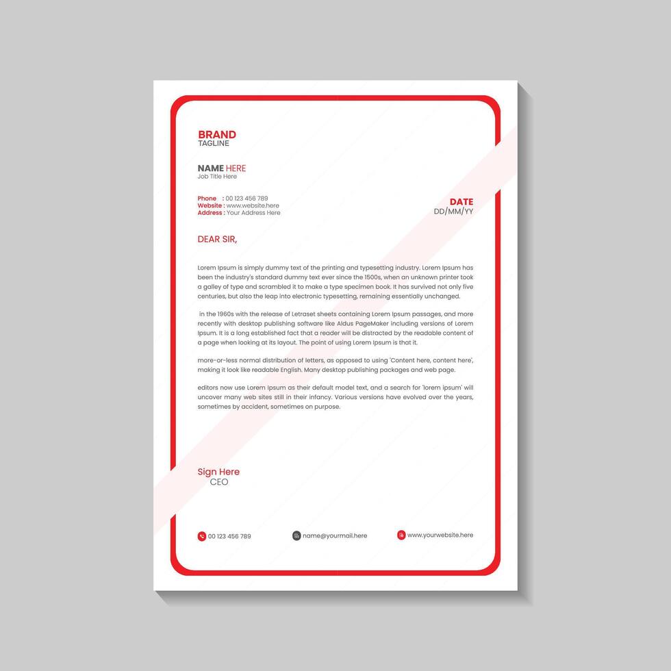 Business corporate letterhead template design vector