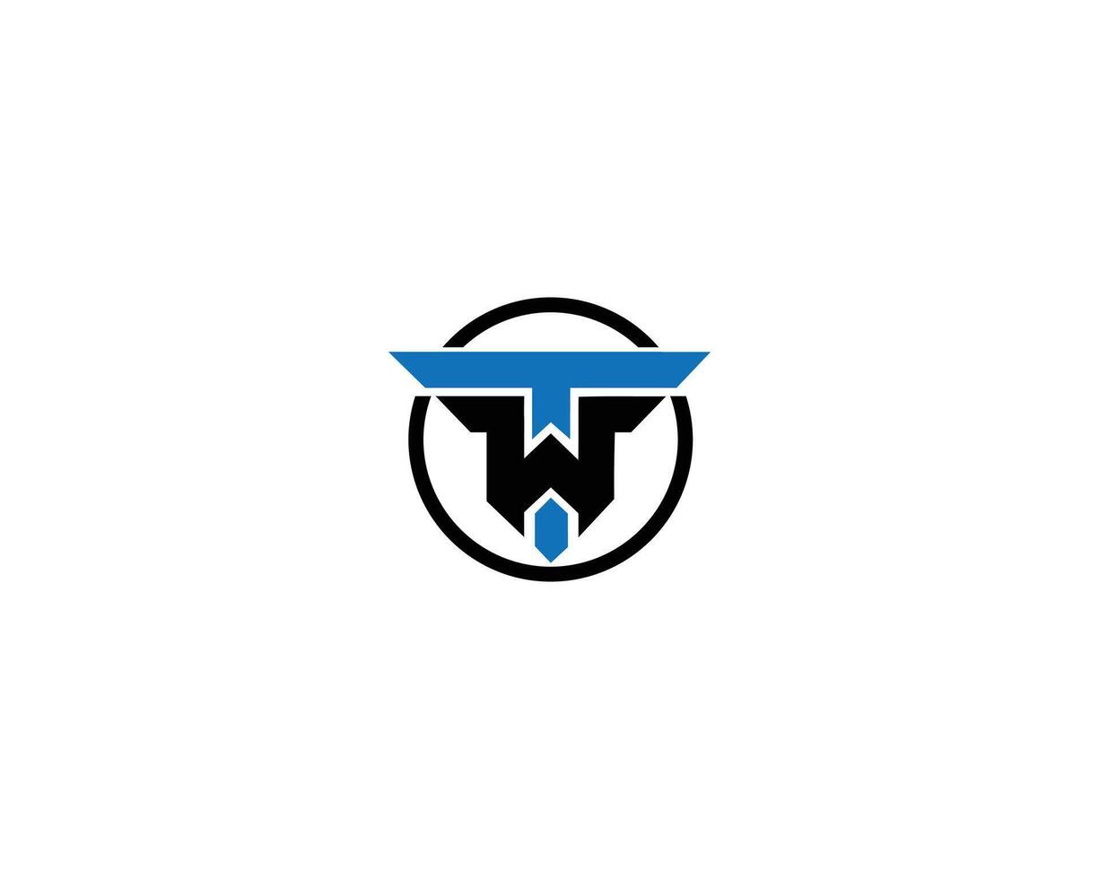 Initial letter TW or WT logo monogram design with creative modern concept vector template.