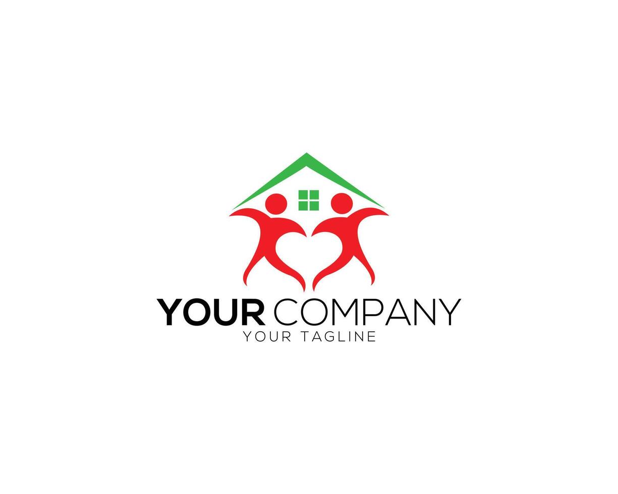 House care and family love home logo design vector template.