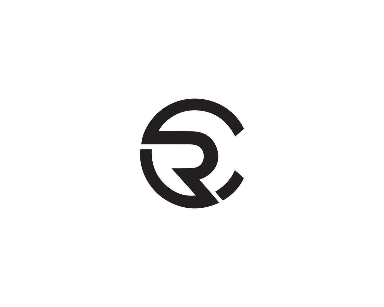 RC or CR Letter Initial Logo Design Template Vector Illustration.