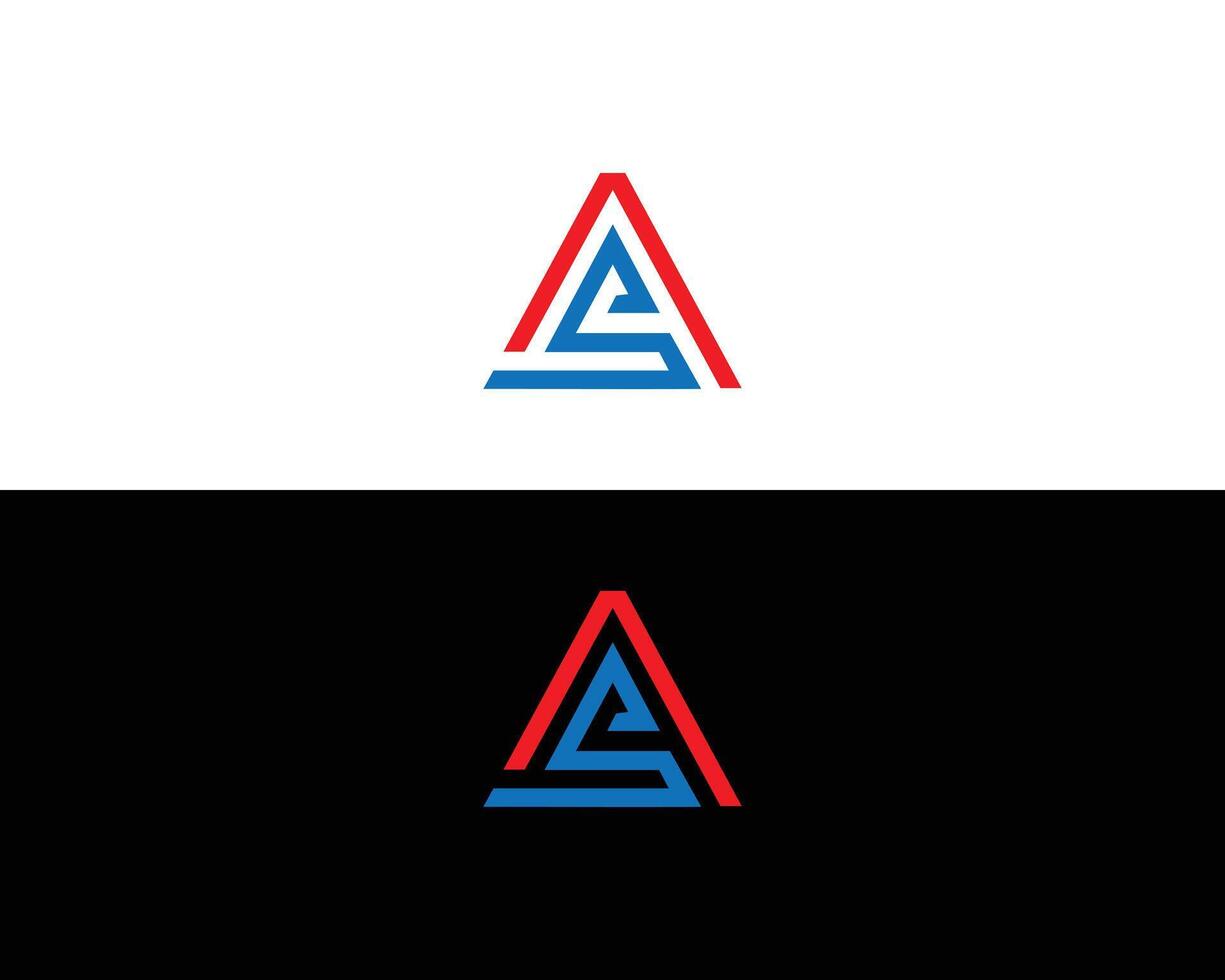 Abstract triangle letter AS or SA logo design concept vector template.