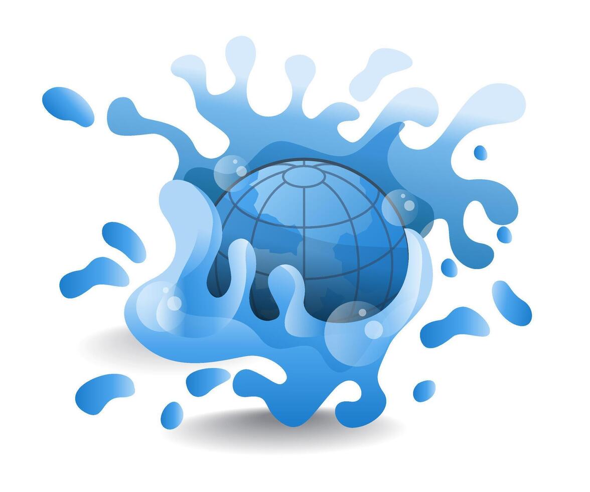 Water flows through the earth, flat isometric 3d illustration vector