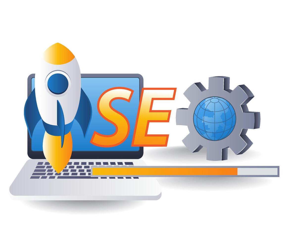Starup seo optimization , flat isometric 3d illustration vector