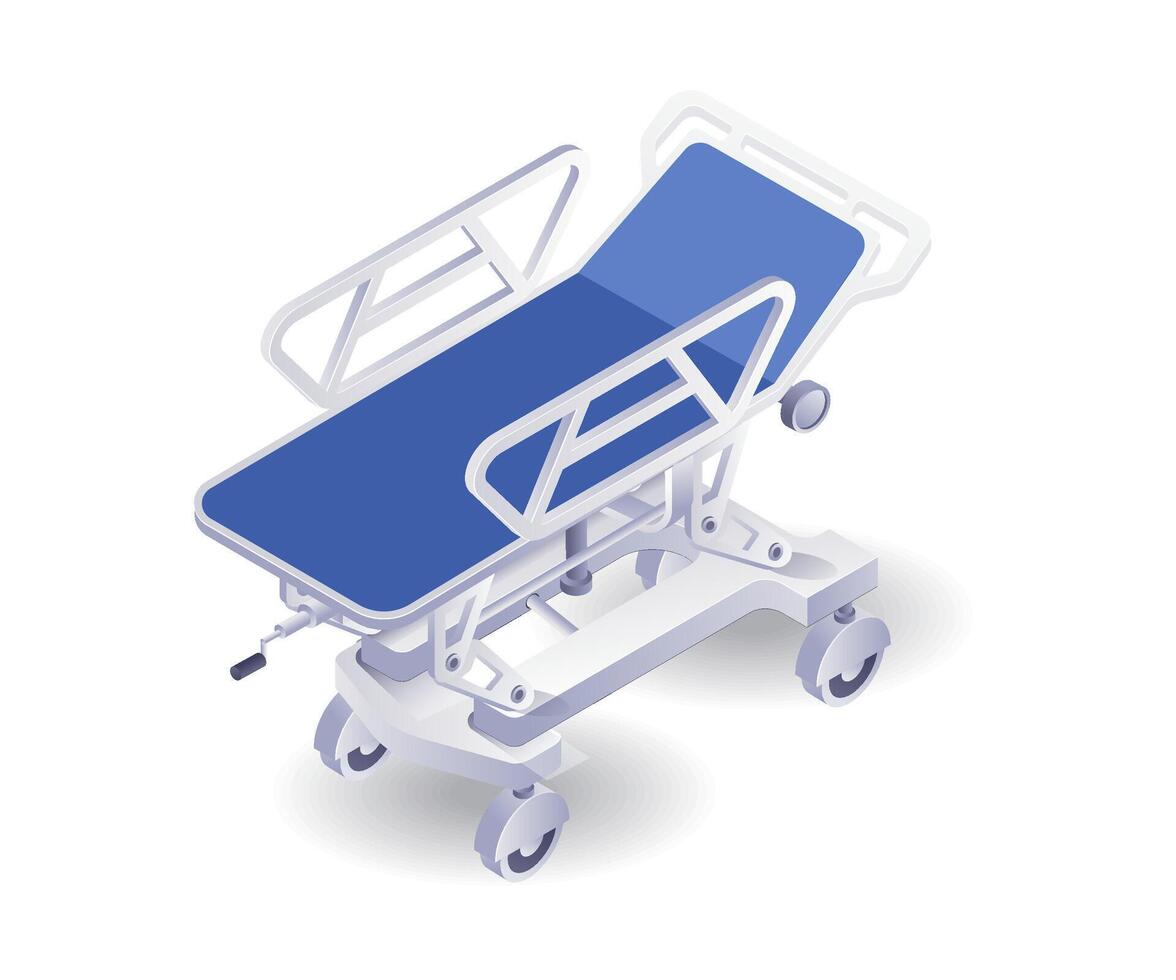 Medicine medical tool stretcher flat isometric illustration vector