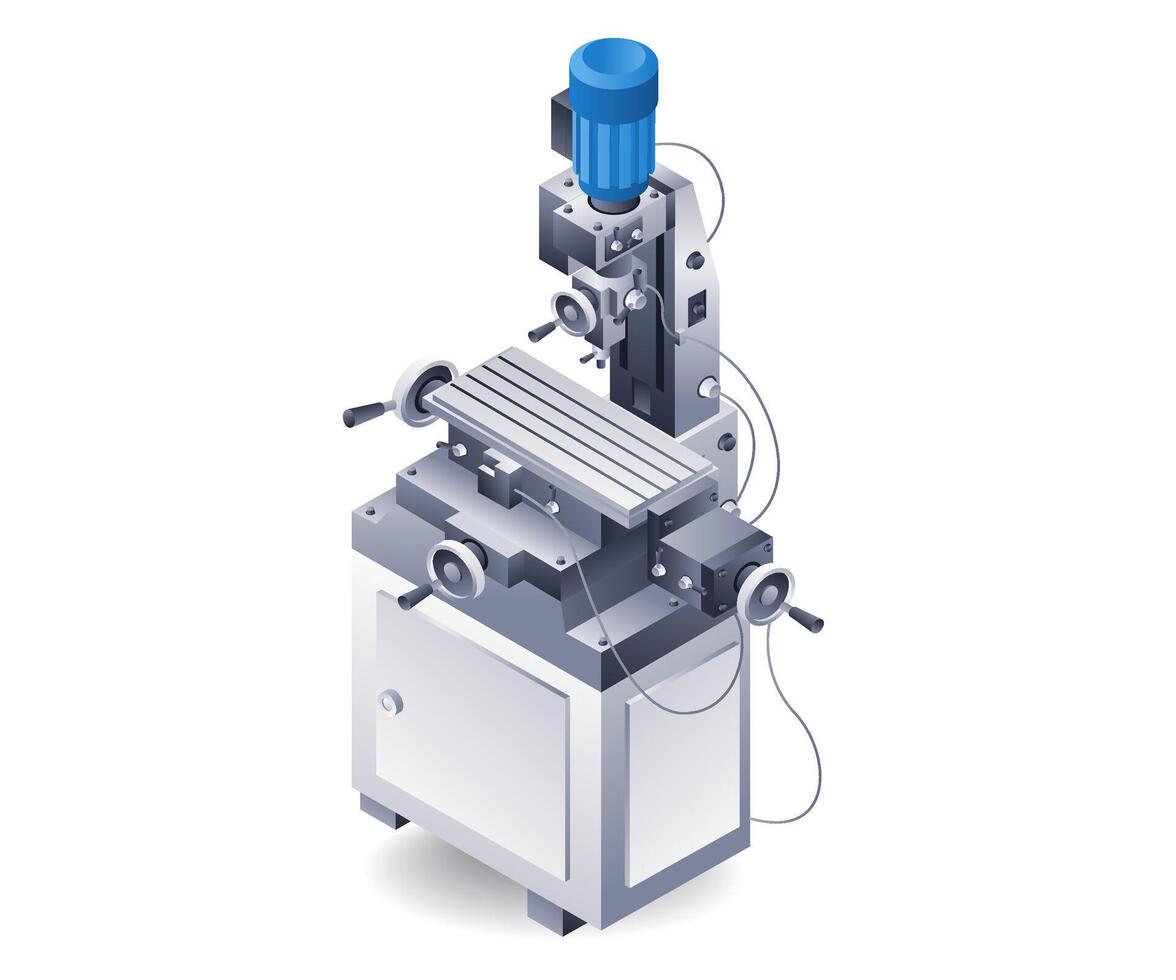 manual perforación máquina, plano isométrica 3d ilustración vector