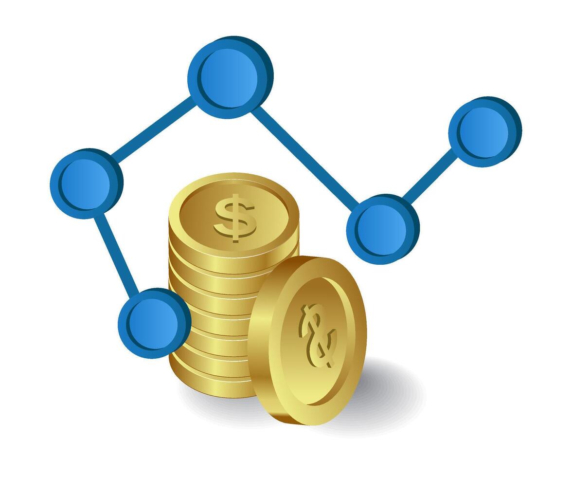 Financial analysis of business results flat isometric 3d illustration vector