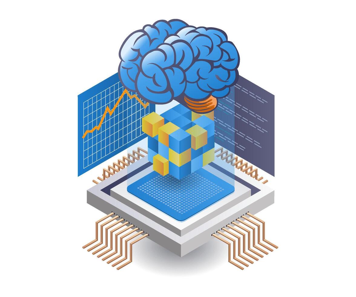 desarrollo de blockchain artificial inteligencia tecnología vector