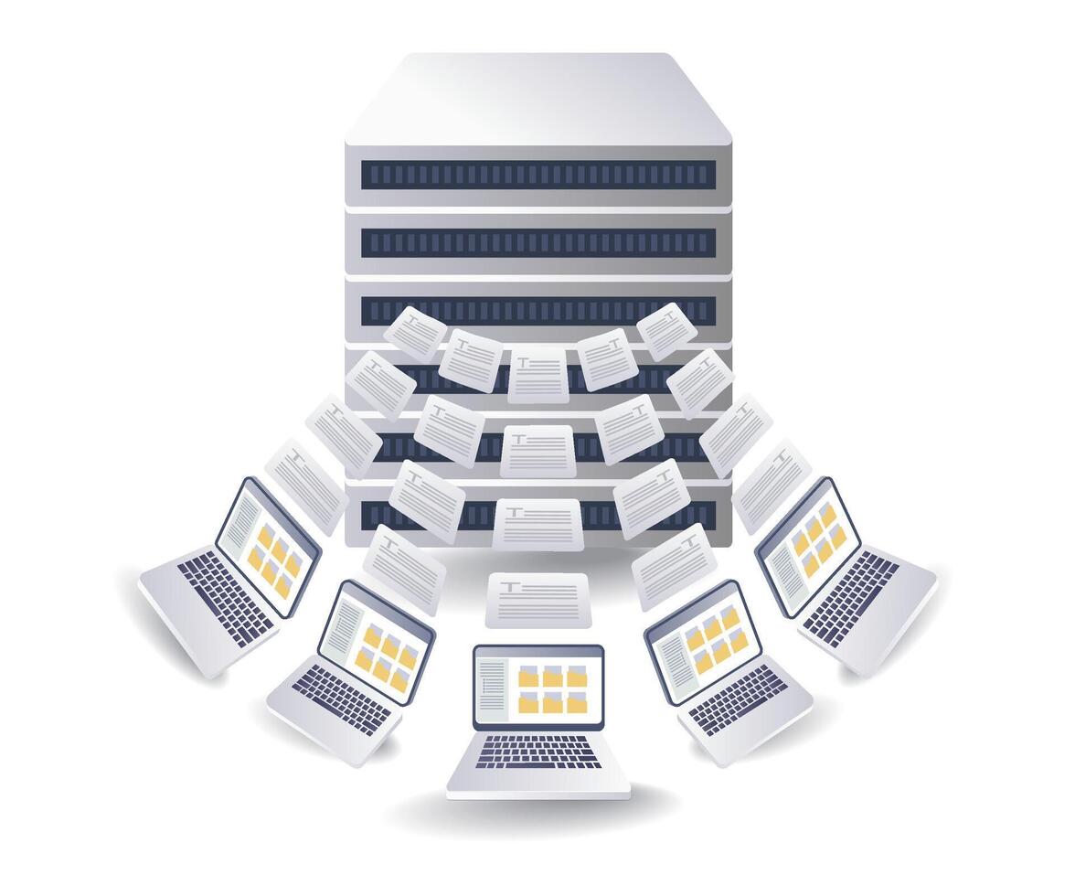 Computer server transfer a lot data vector