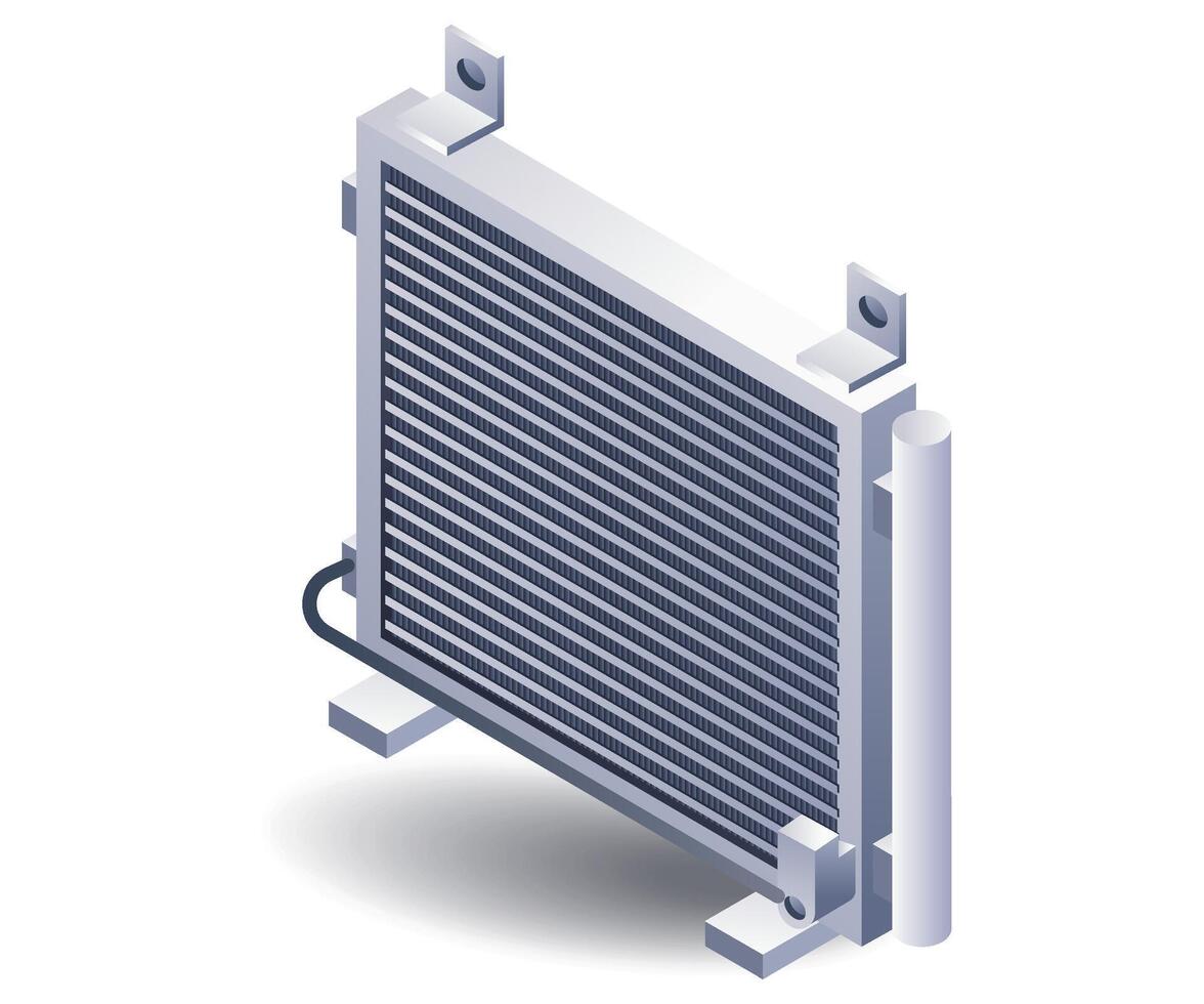 Car AC filter system isometric 3d illustration vector
