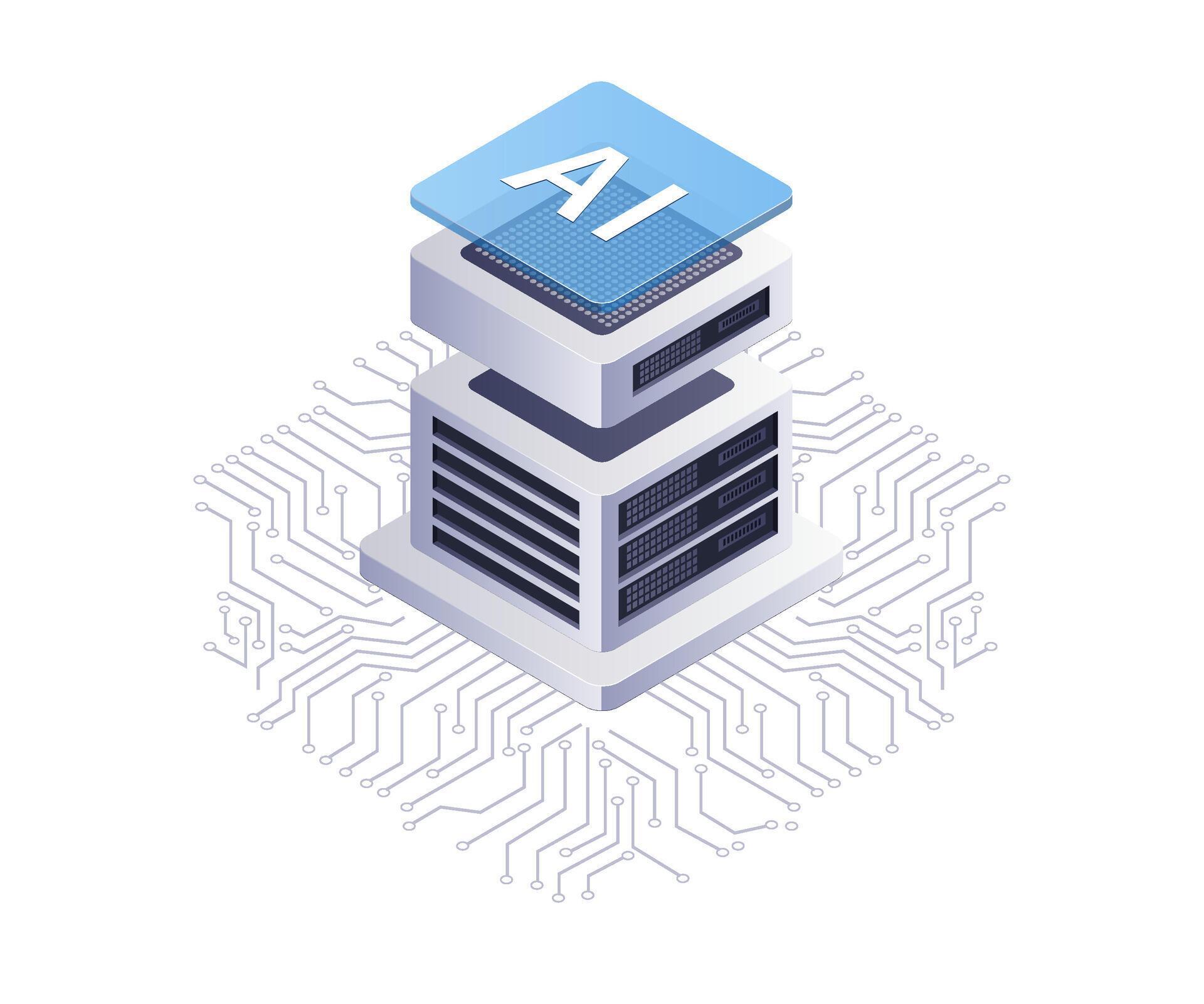 Artificial intelligence technology network system 42160640 Vector Art ...