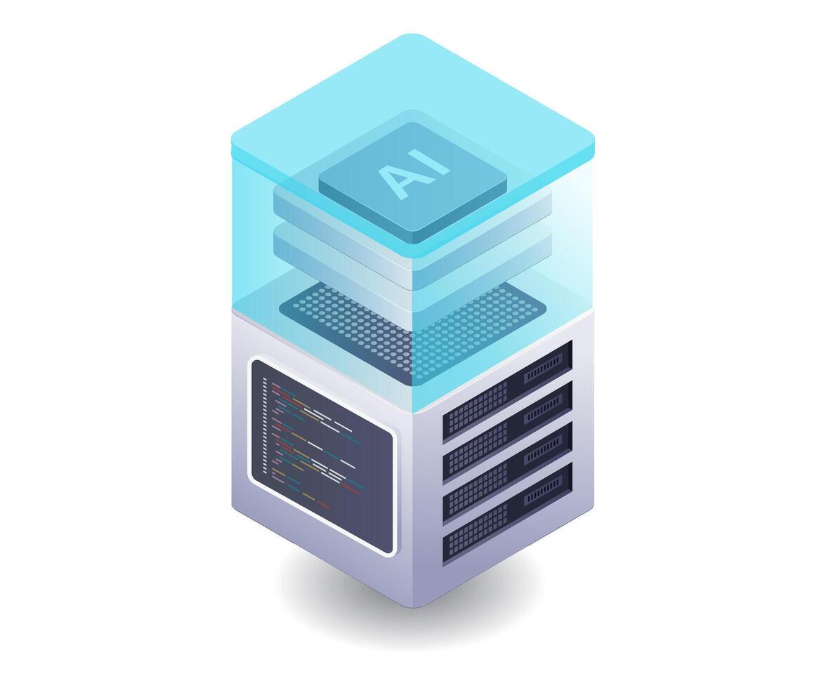 artificial inteligencia tecnología servidor desarrollo administración vector