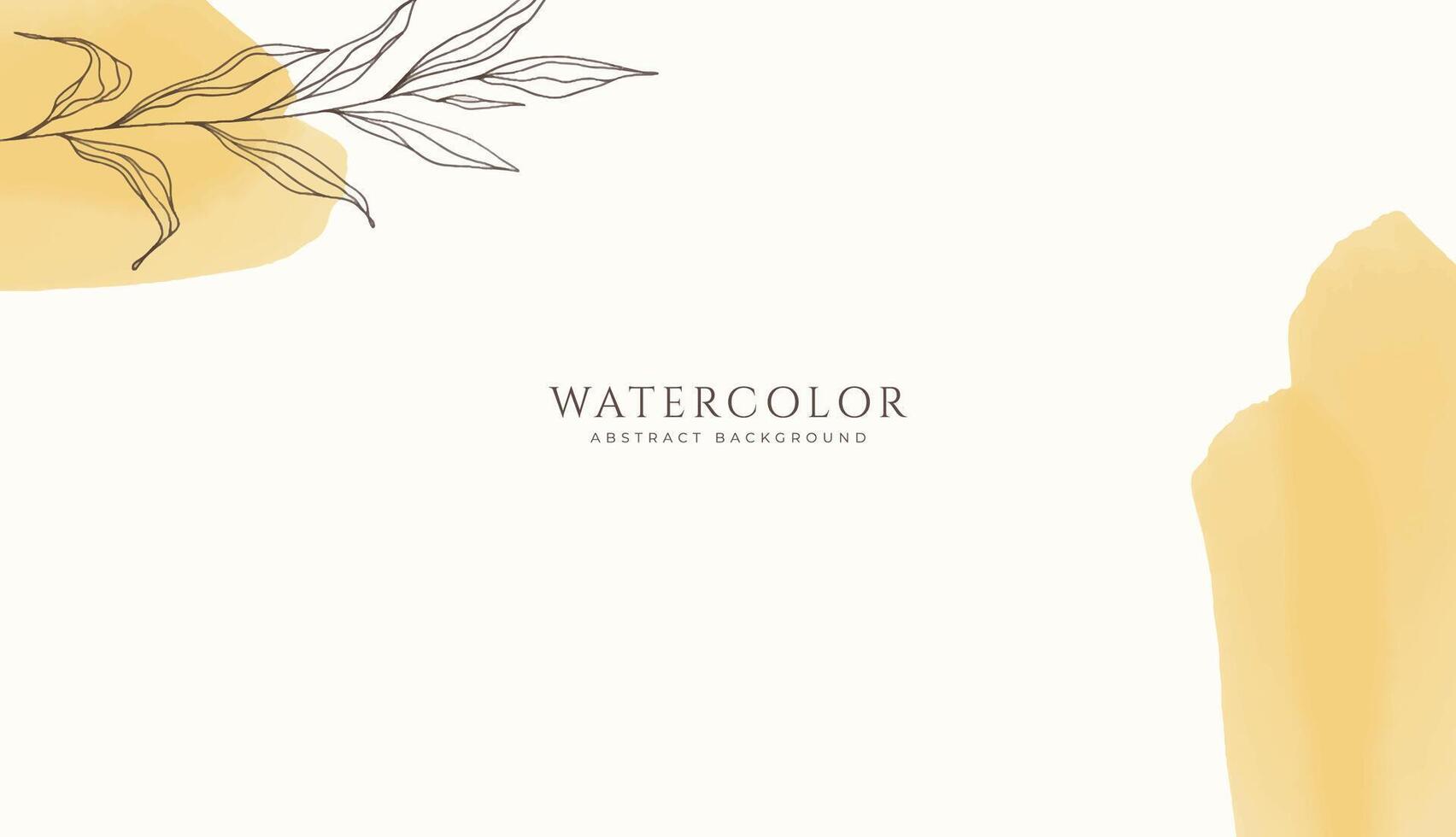 Abstract horizontal watercolor background. Neutral light brown yellow colored empty space background illustration vector