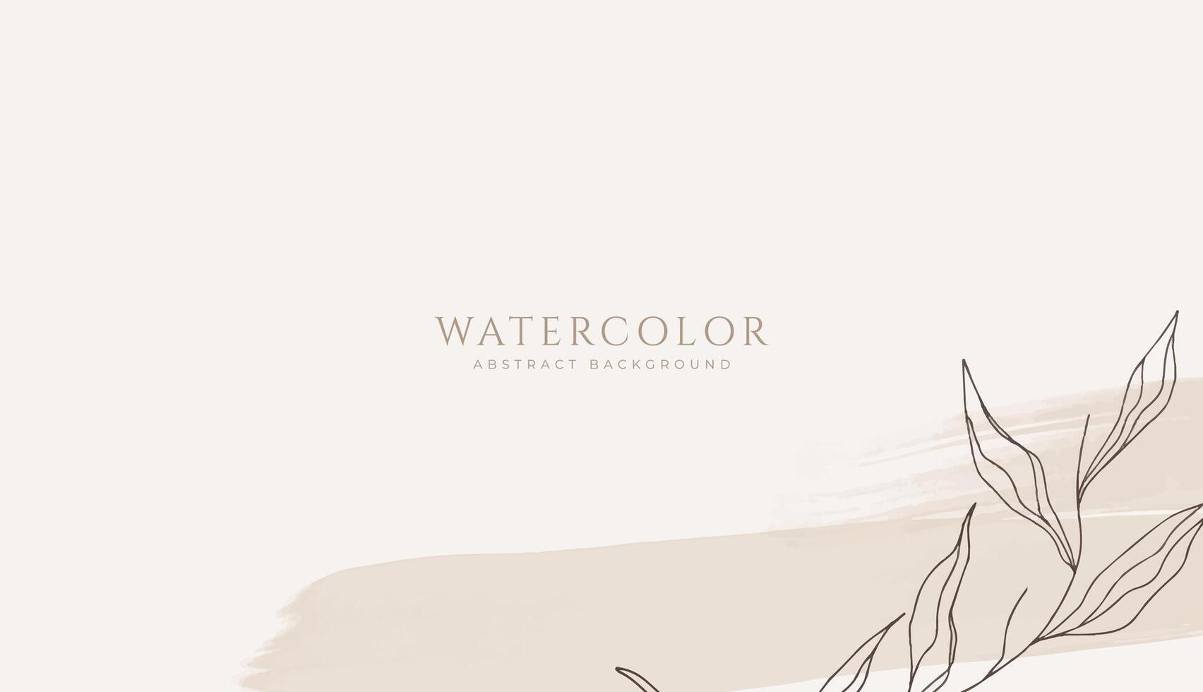 Abstract horizontal watercolor background. Neutral light colored empty space background illustration vector