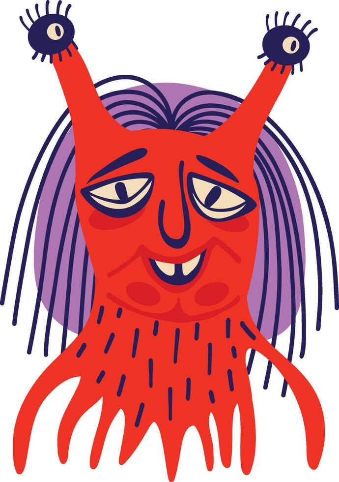 Creepy spooky Halloween fantasy character vector