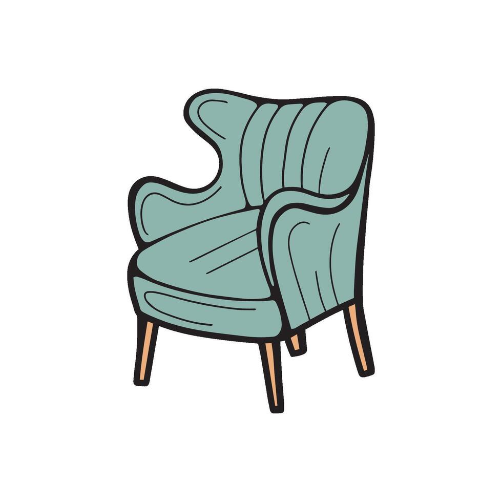 Sillón en retro estilo ilustración vector