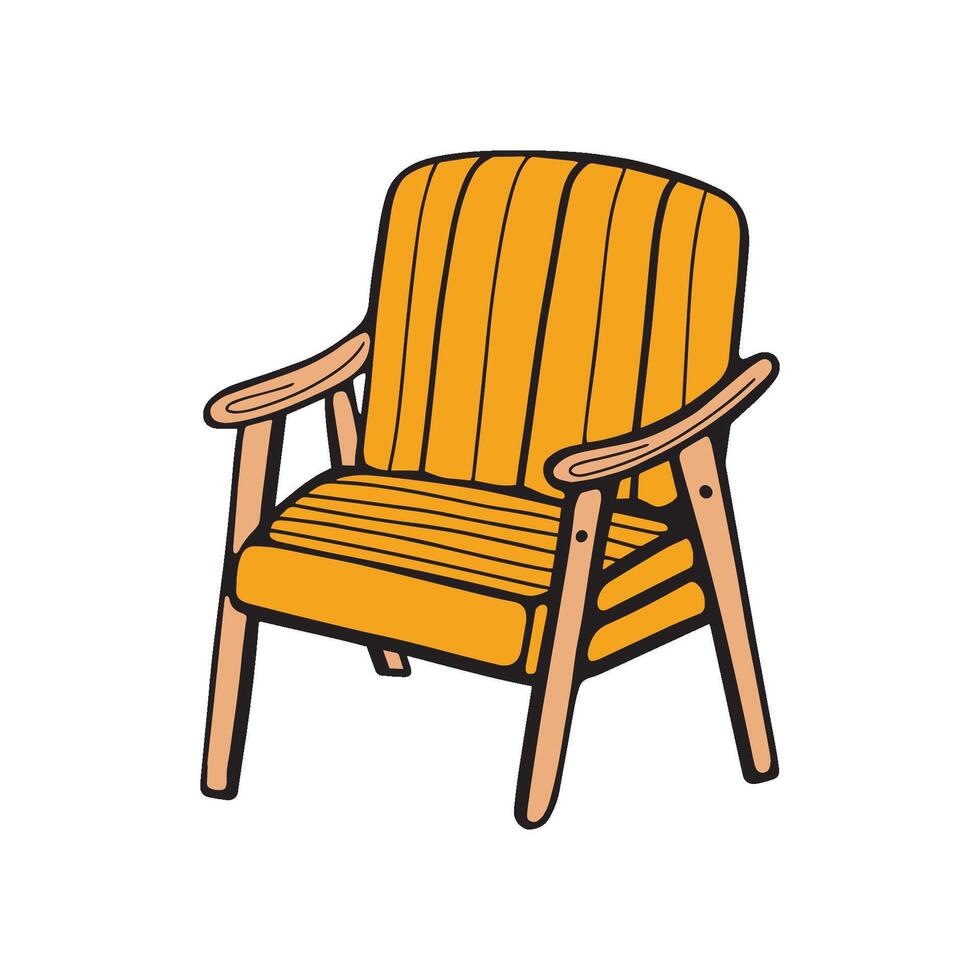 Armchair in retro style illustration vector