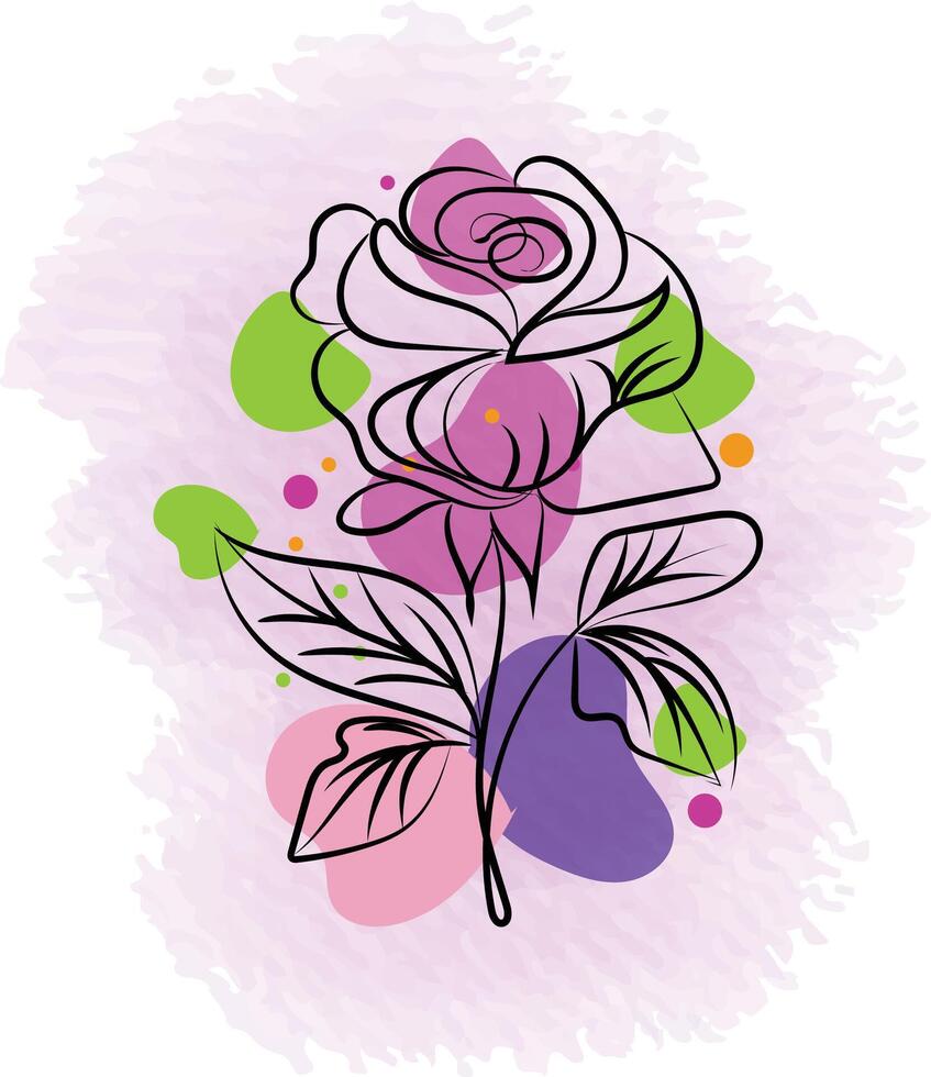 Flower Line Art design vector