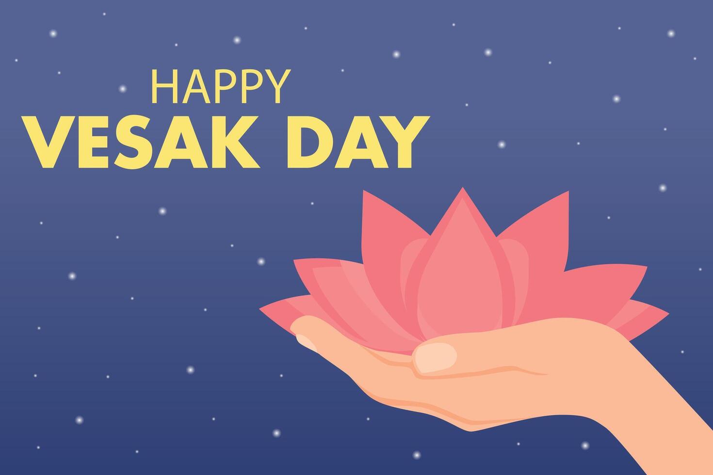 Happy vesak day or buddha purnima. Pink water lily or lotus flower with bokeh background with copyspace. Concept holiday vesak day, religious, buddhism, lotus background vector