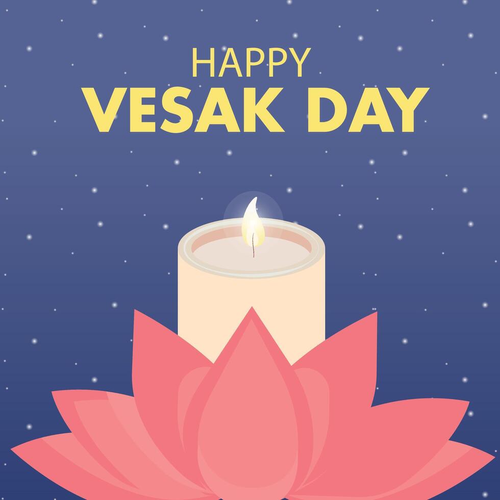 Happy vesak day or buddha purnima. Pink water lily or lotus flower with bokeh background with copyspace. Concept holiday vesak day, religious, buddhism, lotus background vector