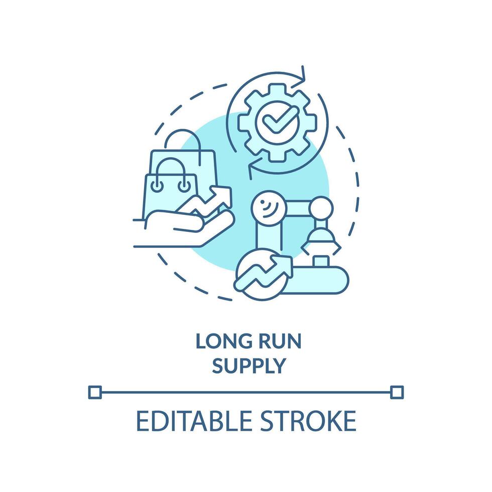 Long-run supply soft blue concept icon. Increasing cost industry. Round shape line illustration. Abstract idea. Graphic design. Easy to use in brochure marketing vector