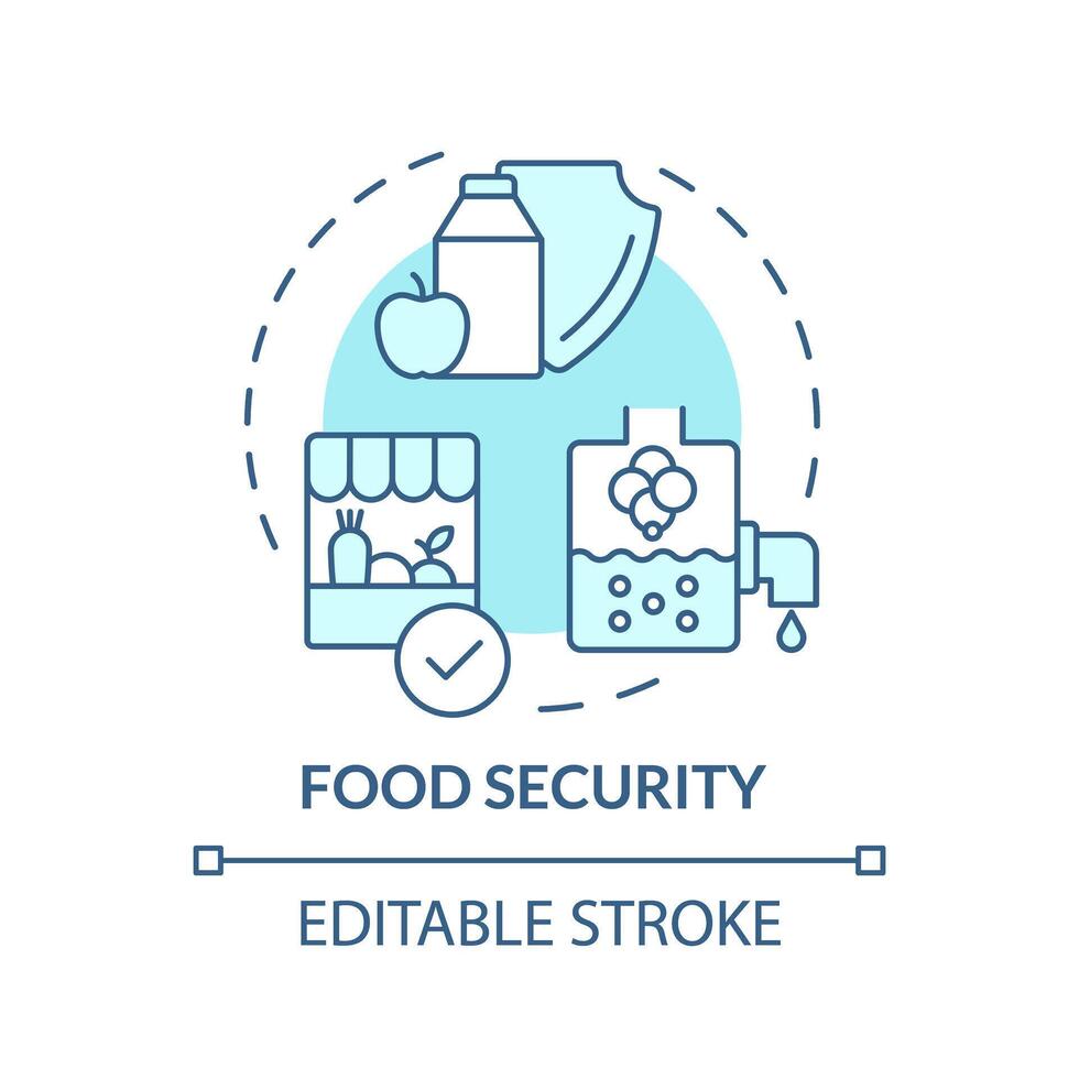 Food security soft blue concept icon. Industry standards. Lactose free, dairy products. Round shape line illustration. Abstract idea. Graphic design. Easy to use in article, blog post vector