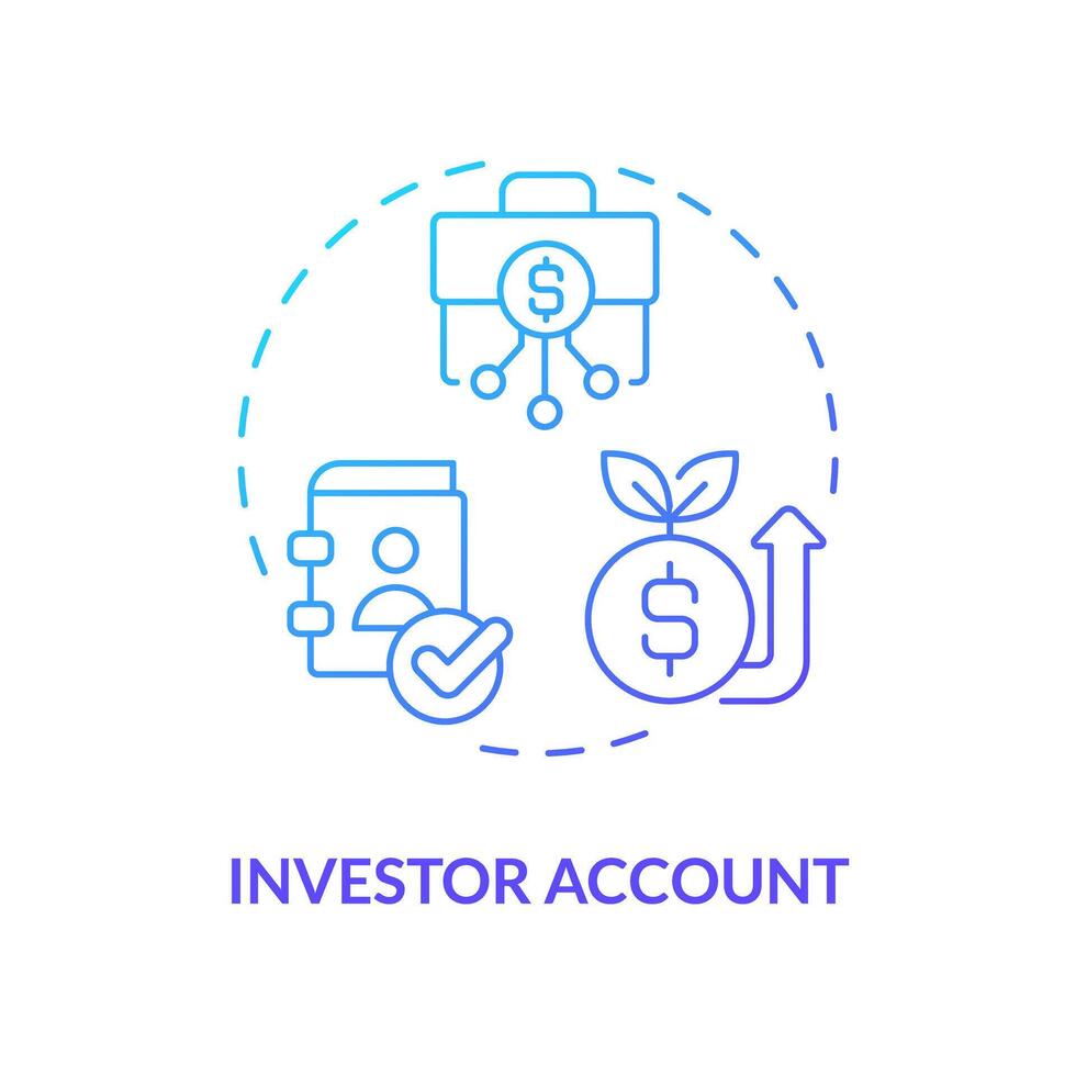 Credit history blue gradient concept icon. Credit card accounts information, loans, repayment records. Round shape line illustration. Abstract idea. Graphic design. Easy to use in marketing vector