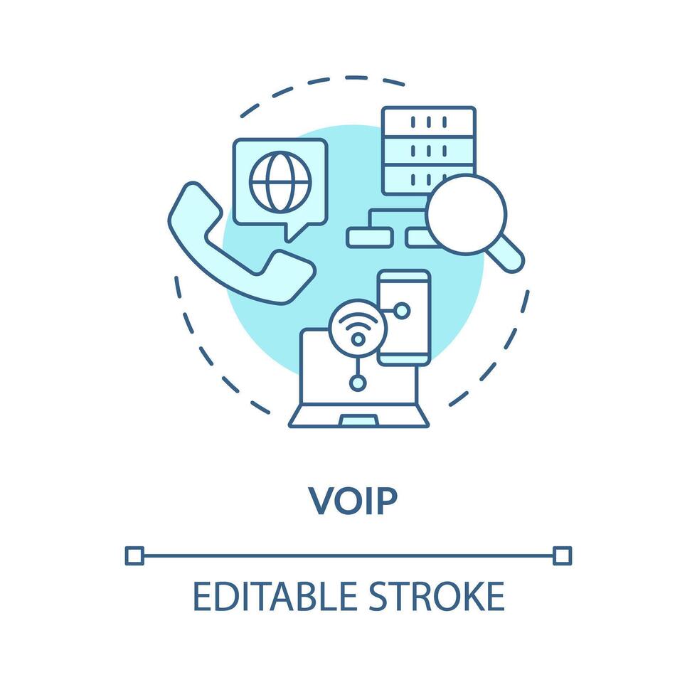 Voip voice recognition soft blue concept icon. Business communication, voice calls. Network architecture, voicemail. Round shape line illustration. Abstract idea. Graphic design. Easy to use vector