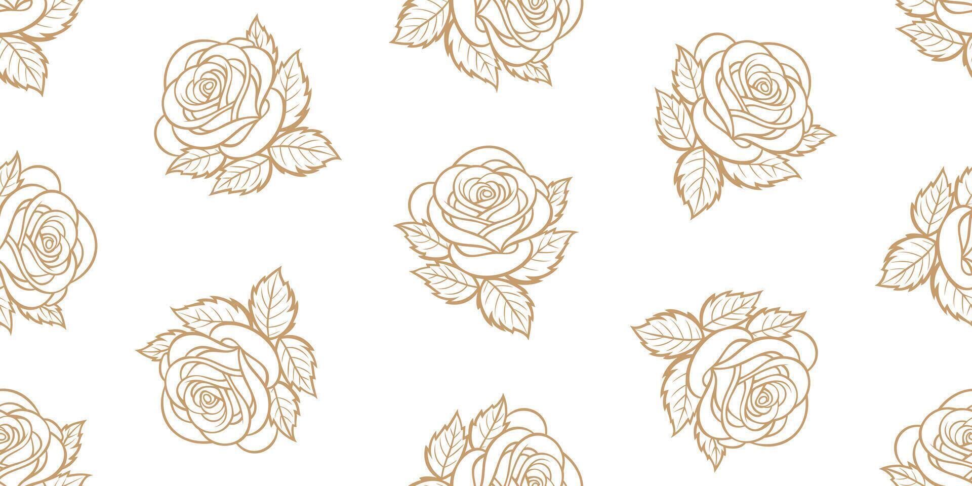 Seamless pattern with flowers. Seamless pattern with hand drawn roses. Vector illustration. Design for banner, poster or print.