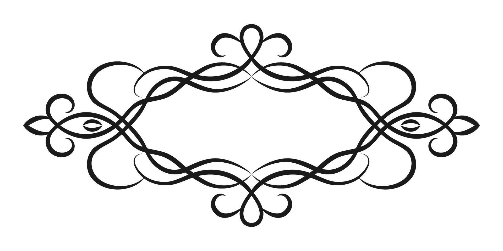 Vintage frame in Victorian style. Luxury template frame, border. Ornate element for design monograms, invitations and greeting cards. Vector illustration.