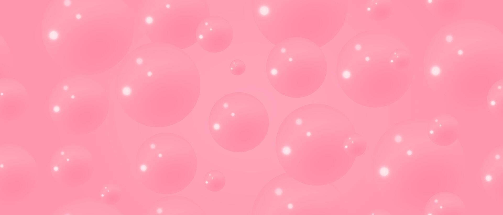 A pink background with bubbles on it. Abstract bubble background. 3d texture of liquid with blobs. Seamless pattern. Vector illustration.