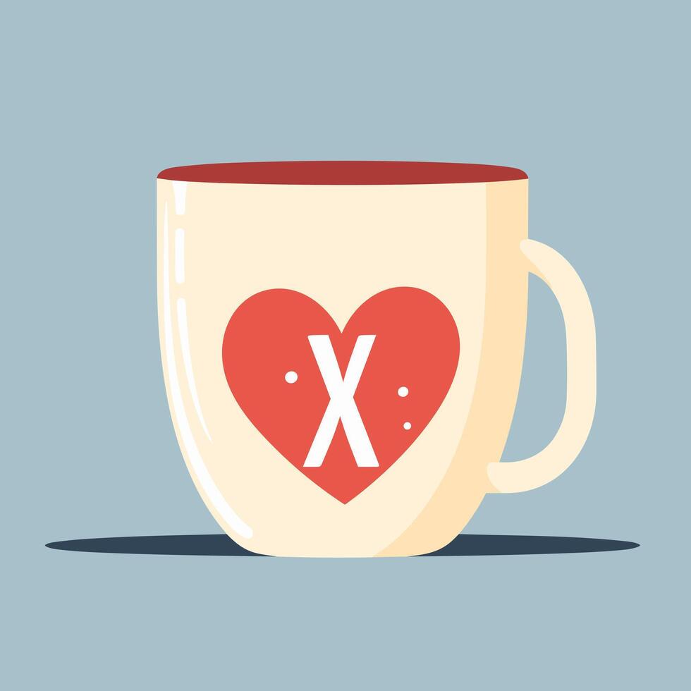 ai generado hecho a mano cerámica Tienda lleno vistoso inicial logo idea. café tienda Bebiendo taza. cliente experiencia. letras dentro taza con corazón forma. gráfico diseño vector