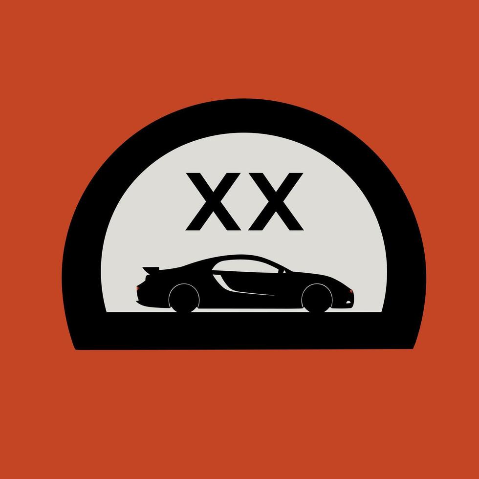 AI generated Windshield replacement filled colorful initial logo idea. Car service repair center. Letters inside speedy clock silhouette with car shape. Graphic design vector