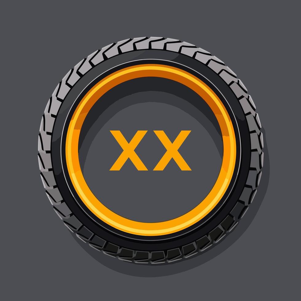 AI generated Wheel balancing car service filled colorful initial logo idea. Vehicle fixing service. Letters inside circle tire shape. Graphic design vector