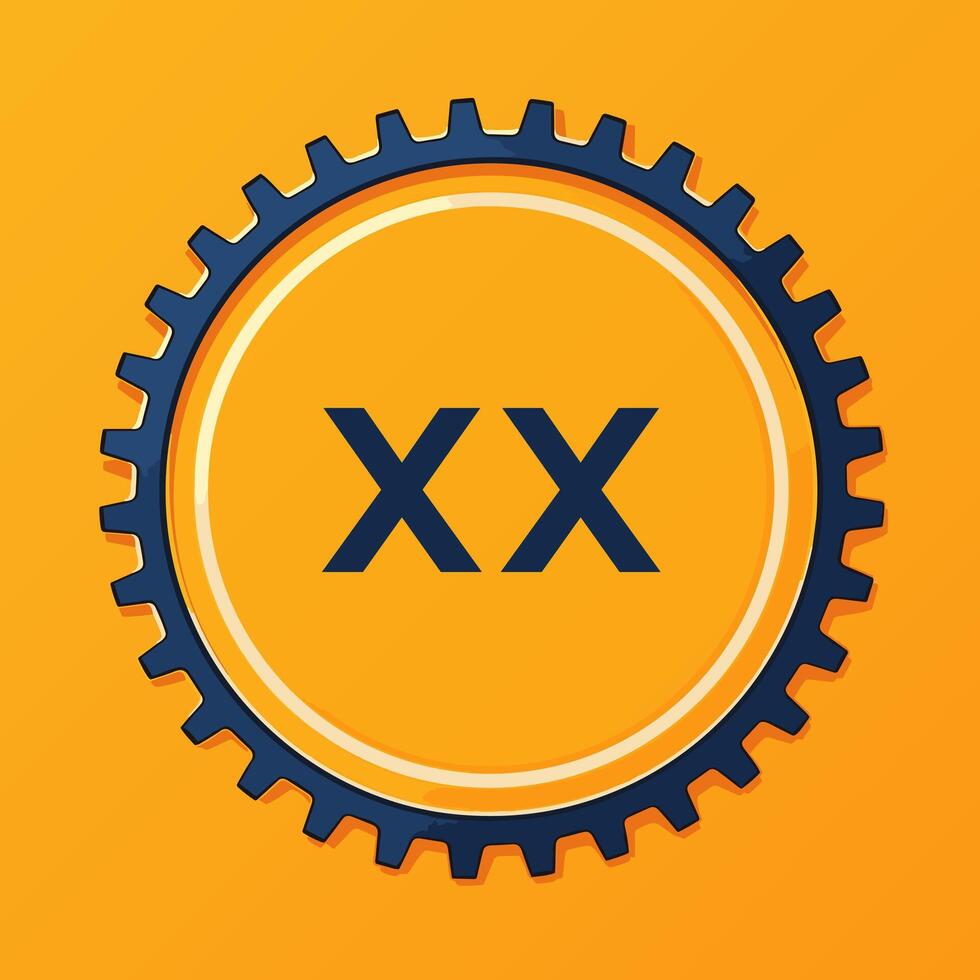 AI generated Vehicle radiator repair service filled colorful initial logo idea. Fixing car details. Letters inside gear shape. Graphic design vector