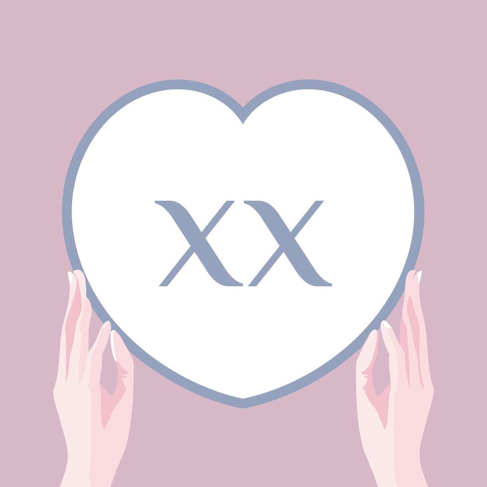 AI generated Massage salon filled outline colorful initial logo idea. Inclusive cosmetic brand. Spa and wellness. Taking care. Letters inside heart shape with hands. Graphic design vector