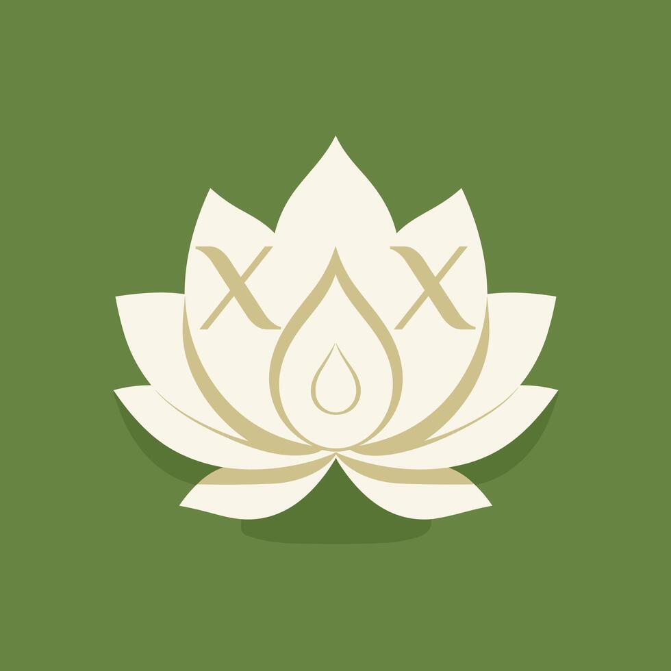 AI generated Spa and aromatherapy center filled colorful initial logo idea. Cosmetic brand. Ethical production. Letters inside lotus flower shape. Graphic design vector