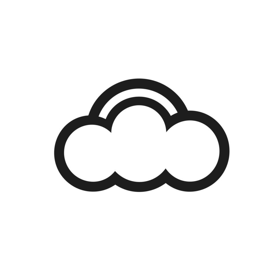 AI generated Cloud solutions for business monochrome line logo. Collaboration business value. Cloud simple icon. Design element. Ai art for corporate branding, website vector