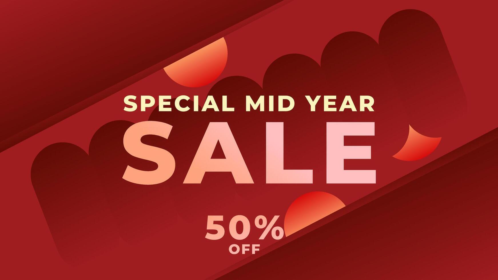 MID YEAR SALE OFFERS AND PROMOTION TEMPLATE BANNER DESIGN.COLORFUL GRADIENT COLOR BACKGROUND VECTOR. GOOD FOR SOCIAL MEDIA POST, COVER , POSTER vector