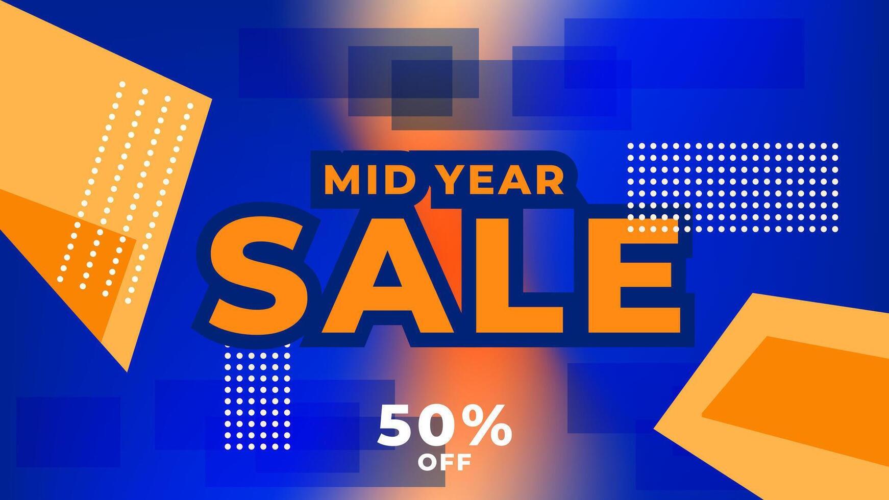 MID YEAR SALE OFFERS AND PROMOTION TEMPLATE BANNER DESIGN.COLORFUL GRADIENT COLOR BACKGROUND VECTOR. GOOD FOR SOCIAL MEDIA POST, COVER , POSTER vector