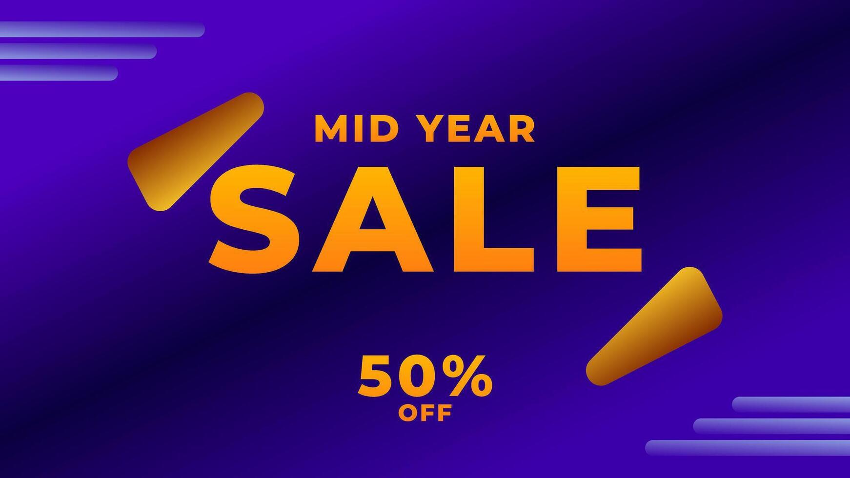 MID YEAR SALE OFFERS AND PROMOTION TEMPLATE BANNER DESIGN.COLORFUL GRADIENT COLOR BACKGROUND VECTOR. GOOD FOR SOCIAL MEDIA POST, COVER , POSTER vector