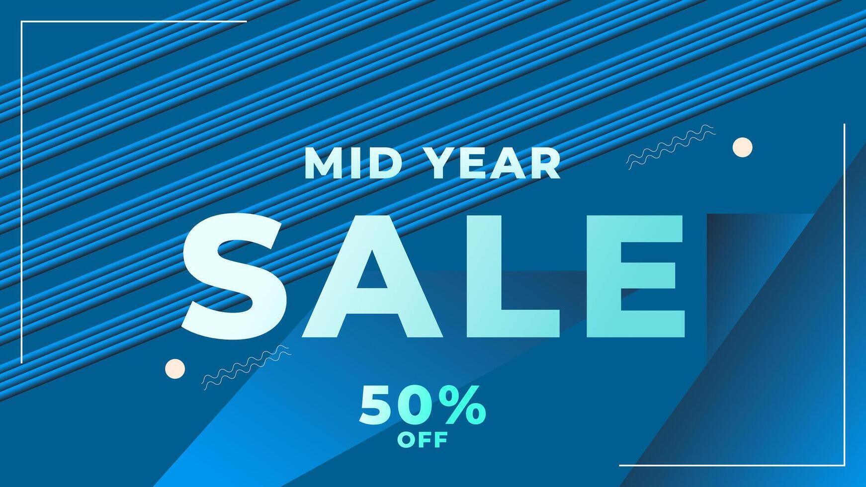MID YEAR SALE OFFERS AND PROMOTION TEMPLATE BANNER DESIGN.COLORFUL GRADIENT COLOR BACKGROUND VECTOR. GOOD FOR SOCIAL MEDIA POST, COVER , POSTER vector