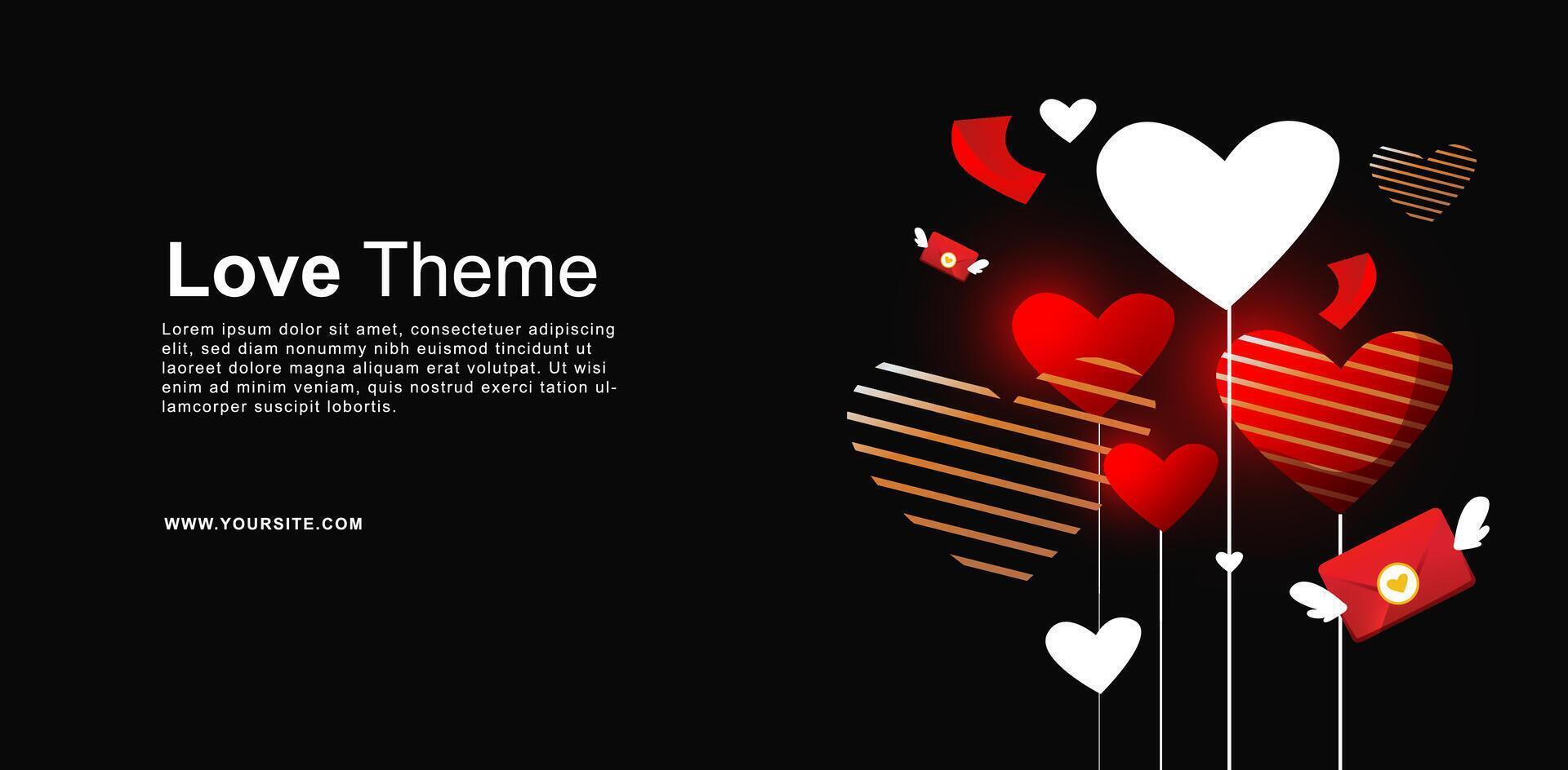 love background with 3d love vector