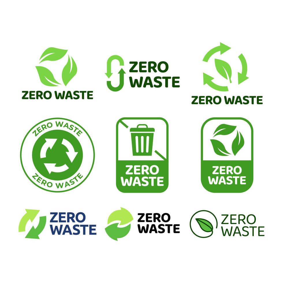 Zero waste icon label vector set vector illustration