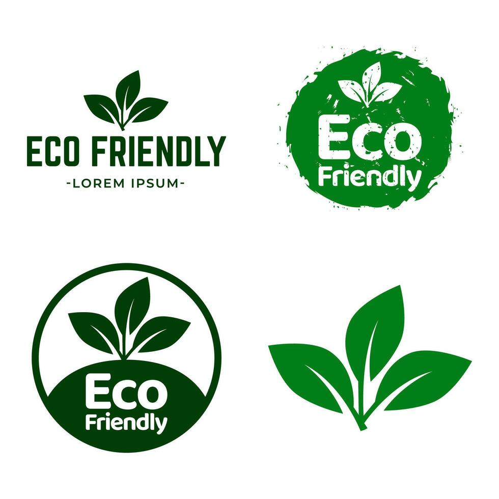 Set Of Eco Friendly Icons. Ecologic food stamps. Organic natural food labels. vector