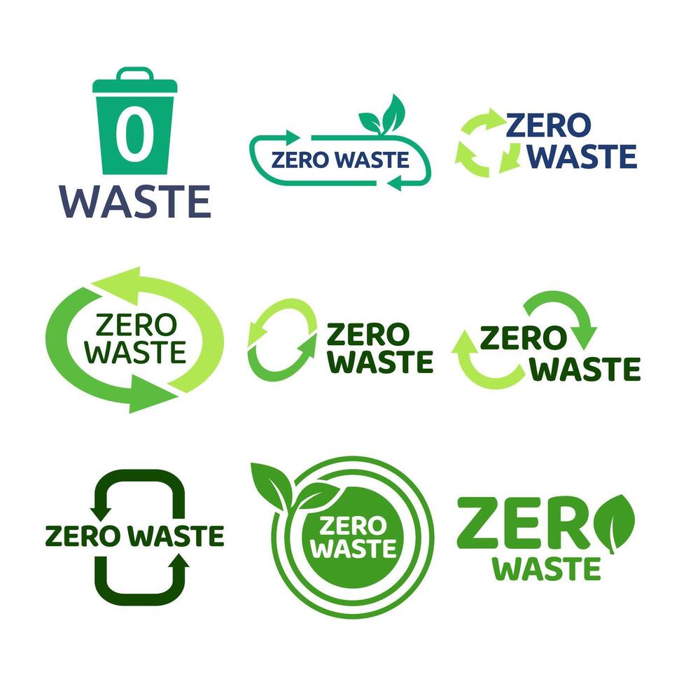 Zero waste icon label vector set vector illustration