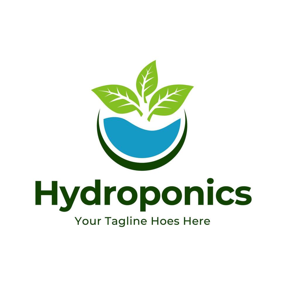 hidroponia logo vector ilustración diseño aislado en blanco antecedentes