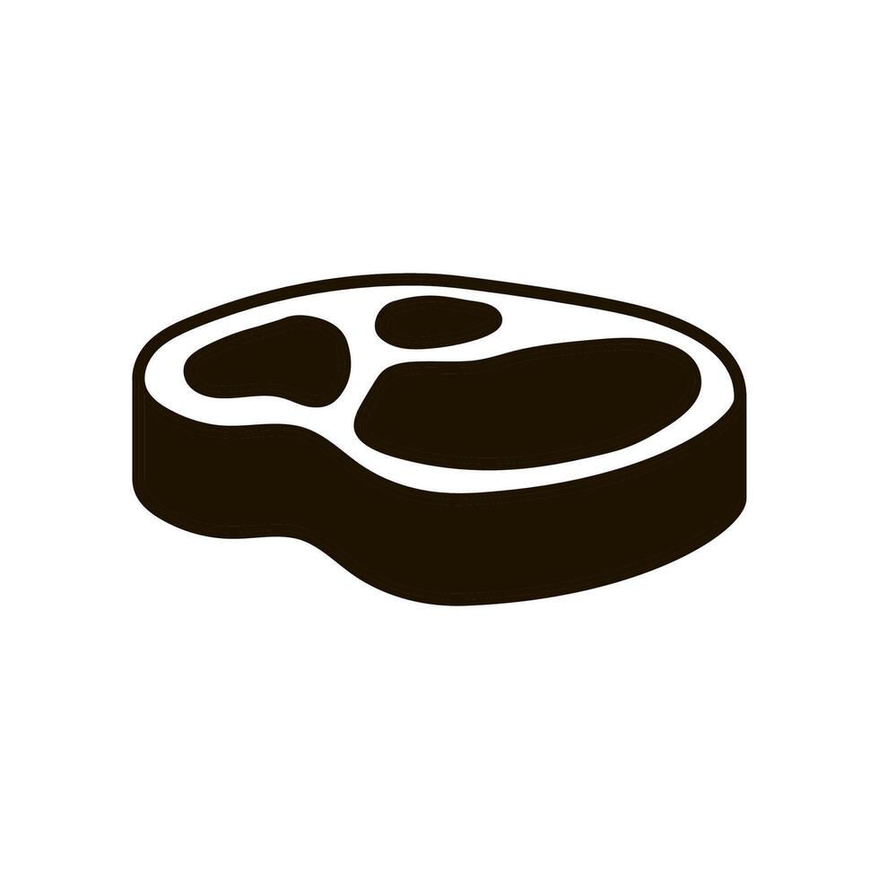 steak icon in black color. beef meat icon. vector