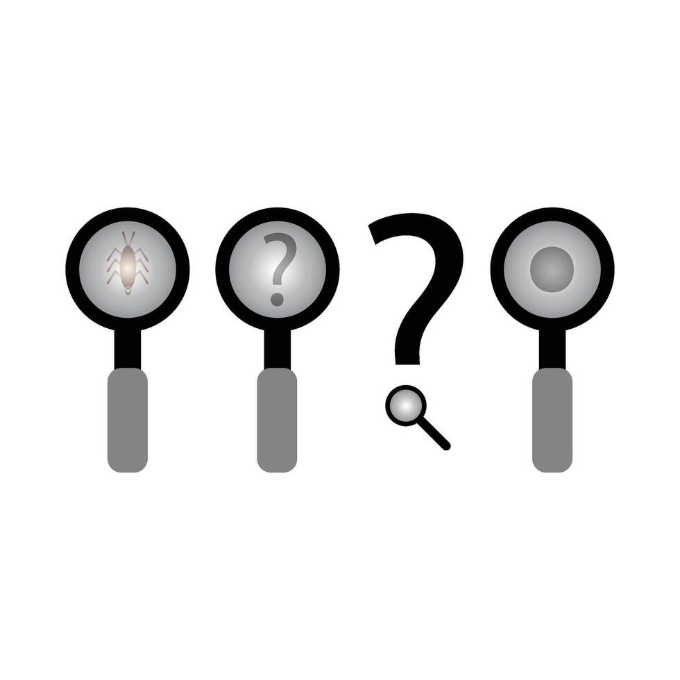 magnify glass icons set vector