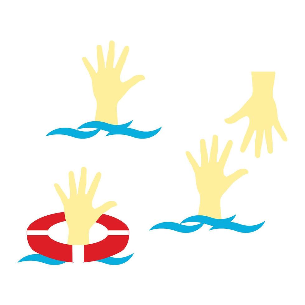 drowning icon on white background vector